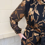 Gilded Evening Button - Up Belted Midi Dress - The Pink Pineapple 850