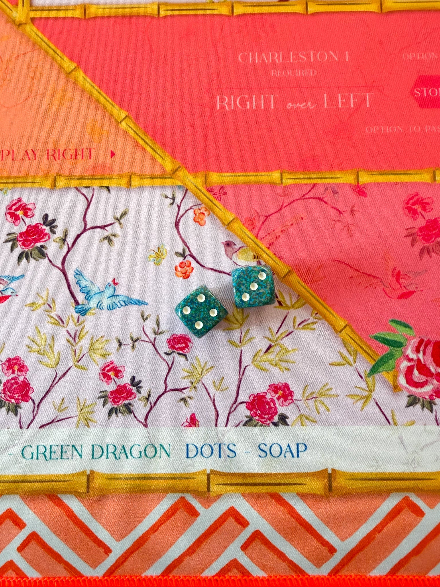 Gilded Lagoon Mahjong Dice - The Pink Pineapple 850