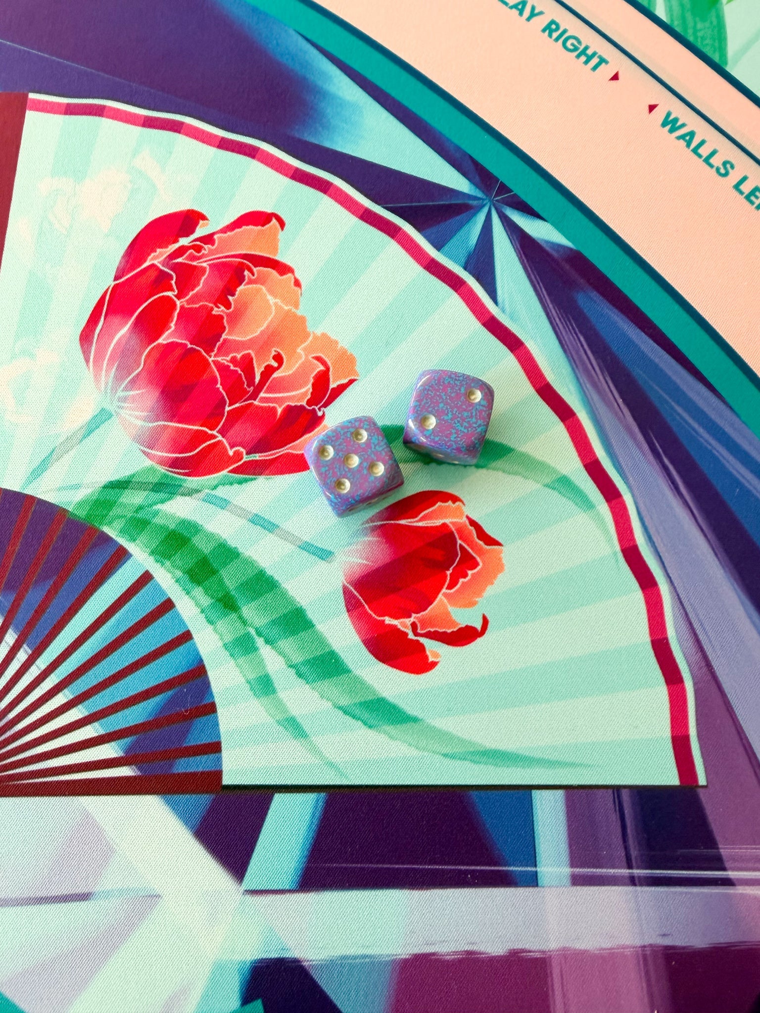 Gilded Lavendar Mahjong Dice - The Pink Pineapple 850