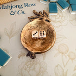 Gilded Pomegranate Cast Iron Mahjong Dice Dish - The Pink Pineapple 850