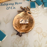 Gilded Pomegranate Cast Iron Mahjong Dice Dish - The Pink Pineapple 850