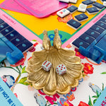 Gilded Songbird Scallop Dice Catchall - The Pink Pineapple 850