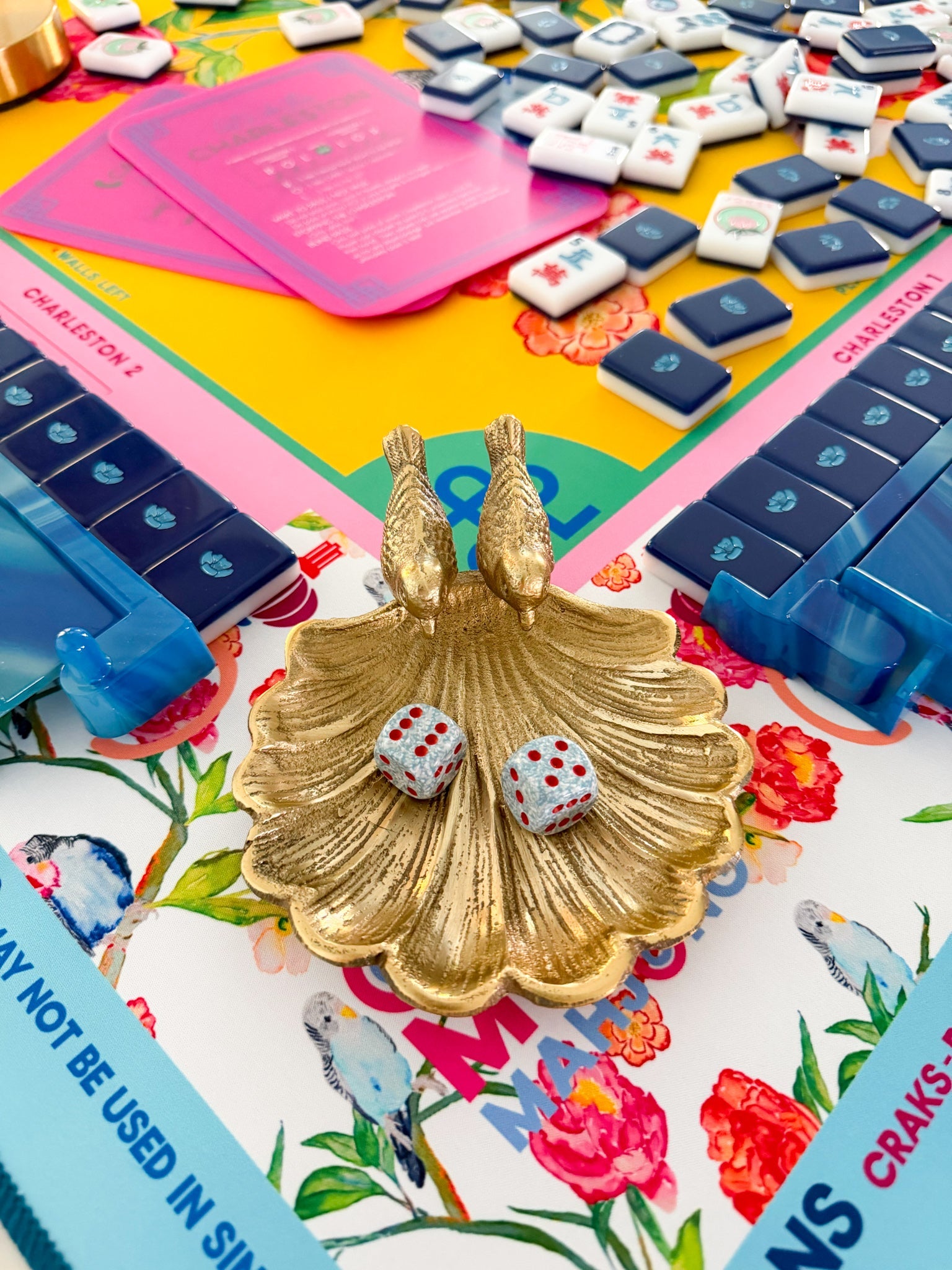 Gilded Songbird Scallop Dice Catchall - The Pink Pineapple 850