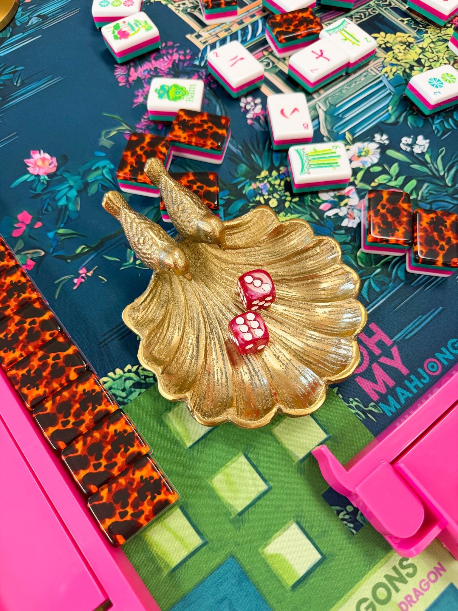 Gilded Songbird Scallop Dice Catchall - The Pink Pineapple 850