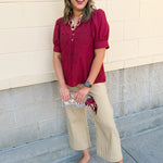 Gingham Straight Leg Pants - The Pink Pineapple 850