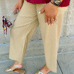 Gingham Straight Leg Pants - The Pink Pineapple 850