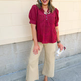 Gingham Straight Leg Pants - The Pink Pineapple 850