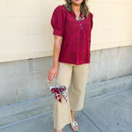 Gingham Straight Leg Pants - The Pink Pineapple 850