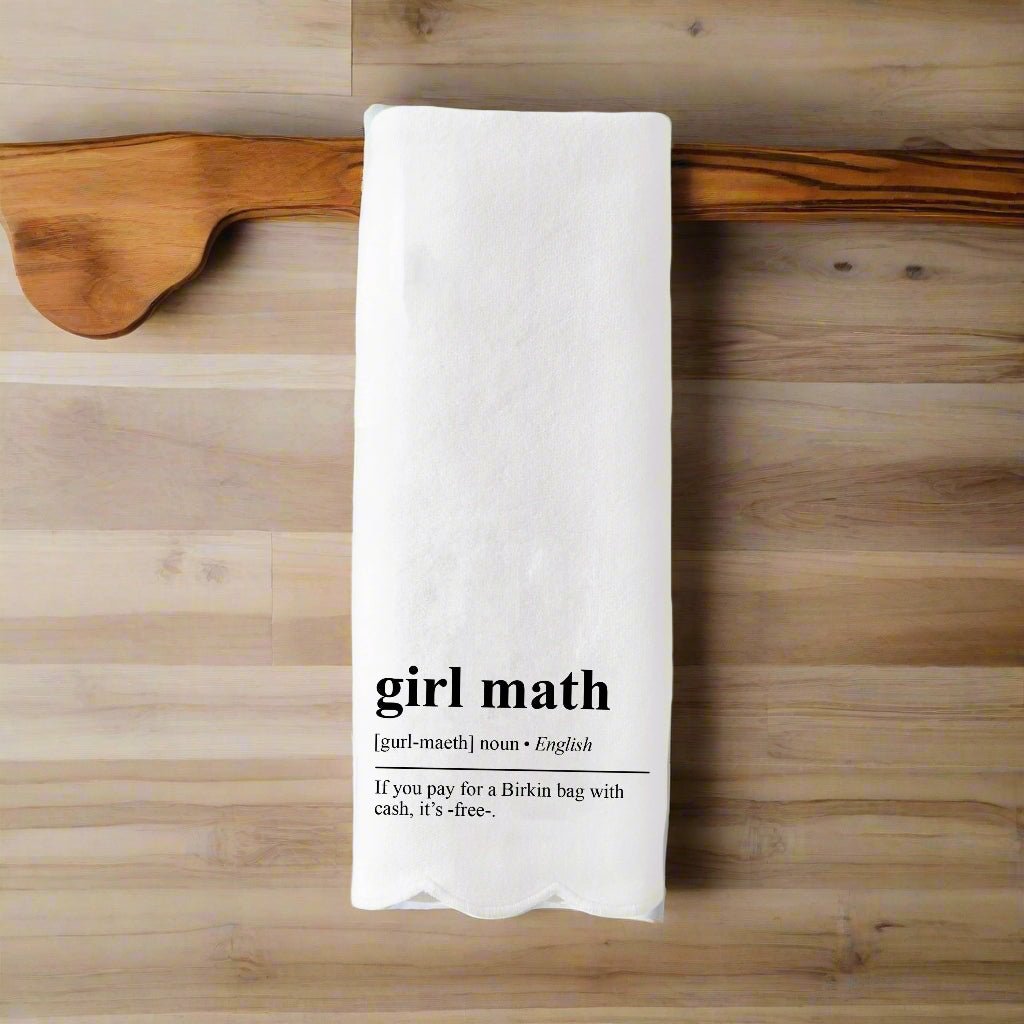 Girl Math Definition Scalloped Edge Kitchen Towel - The Pink Pineapple 850