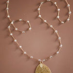 Glass Crystal Leaf Beaded Chain Pendant Necklace - The Pink Pineapple 850