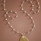 Glass Crystal Leaf Beaded Chain Pendant Necklace - The Pink Pineapple 850