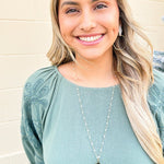 Glass Crystal Leaf Beaded Chain Pendant Necklace - The Pink Pineapple 850