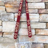 Go Noles Beaded Bag Strap in Garnet - The Pink Pineapple 850