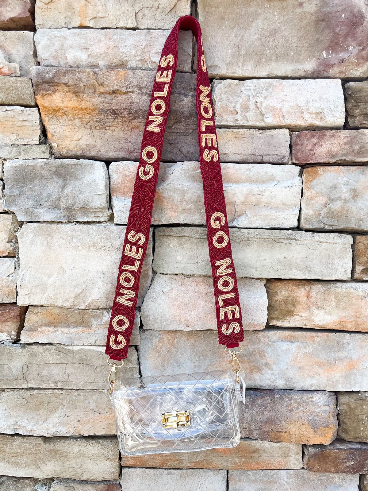 Go Noles Beaded Bag Strap in Garnet - The Pink Pineapple 850