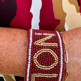 Go Noles Beaded Cuff in Garnet and Gold - The Pink Pineapple 850