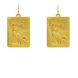Gold Bird Bam Tile Earrings - The Pink Pineapple 850