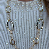 Gold Geometric Open Circle Necklace - The Pink Pineapple 850