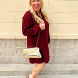 Gold Isabella Clutch - The Pink Pineapple 850