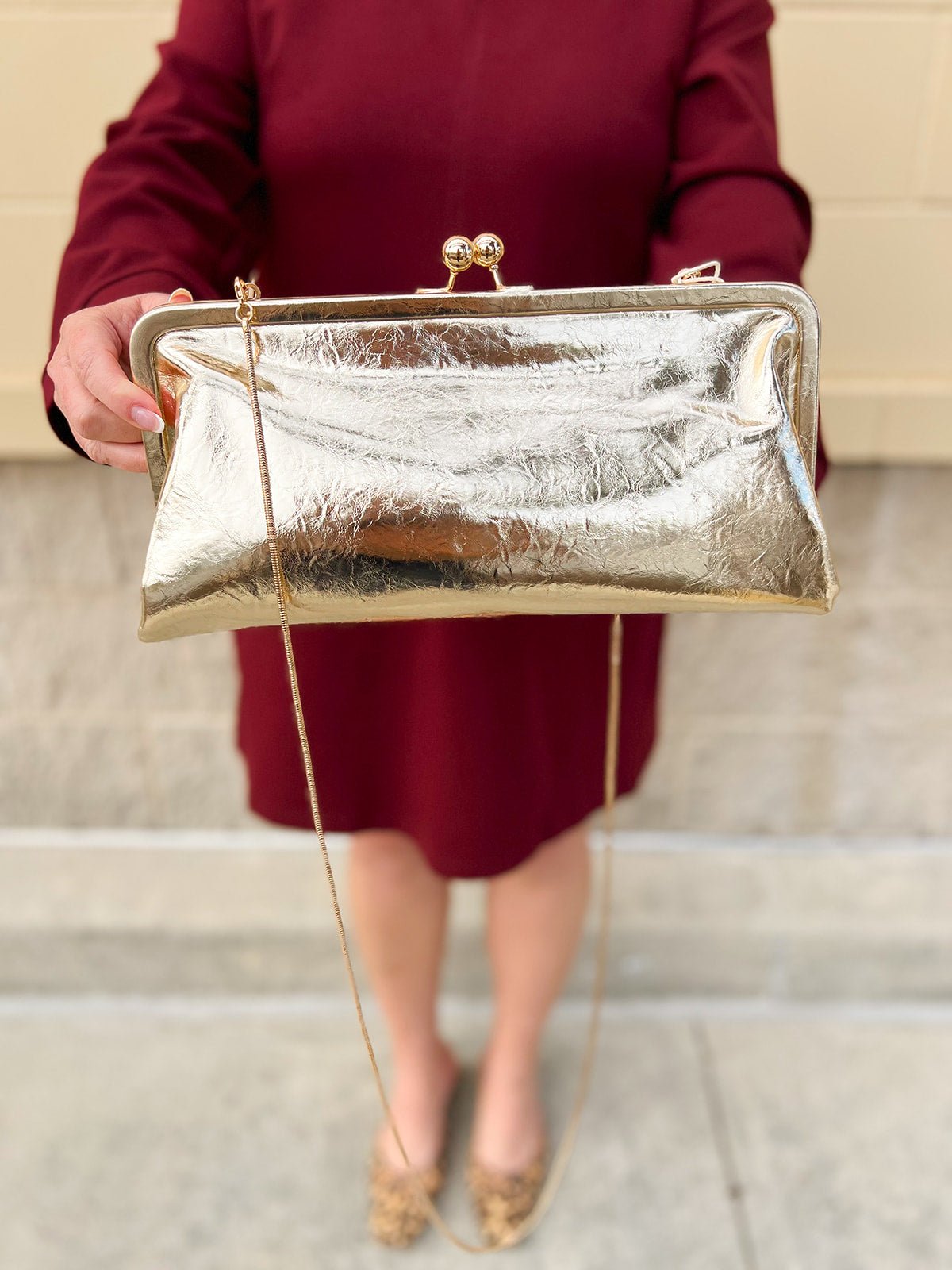 Gold Isabella Clutch - The Pink Pineapple 850