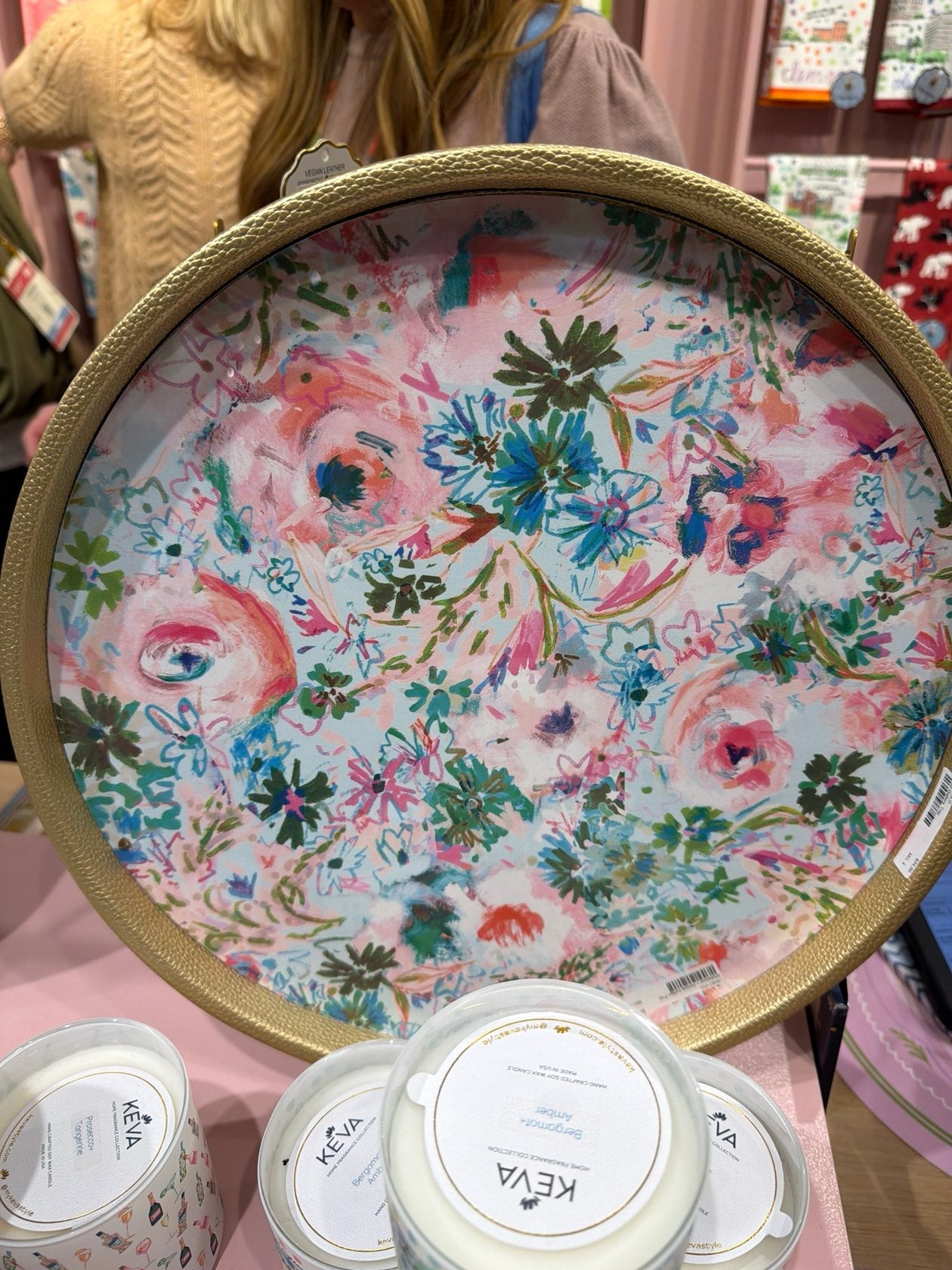 Gold Luxe Interchangeable Art Tray - The Pink Pineapple 850