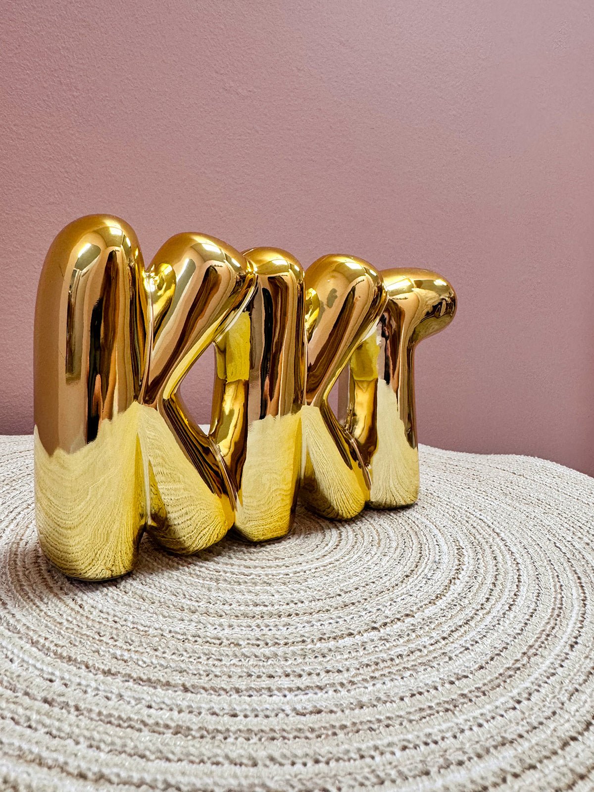 Gold Shelf Bubble Letters | Kappa Kappa Gamma - The Pink Pineapple 850