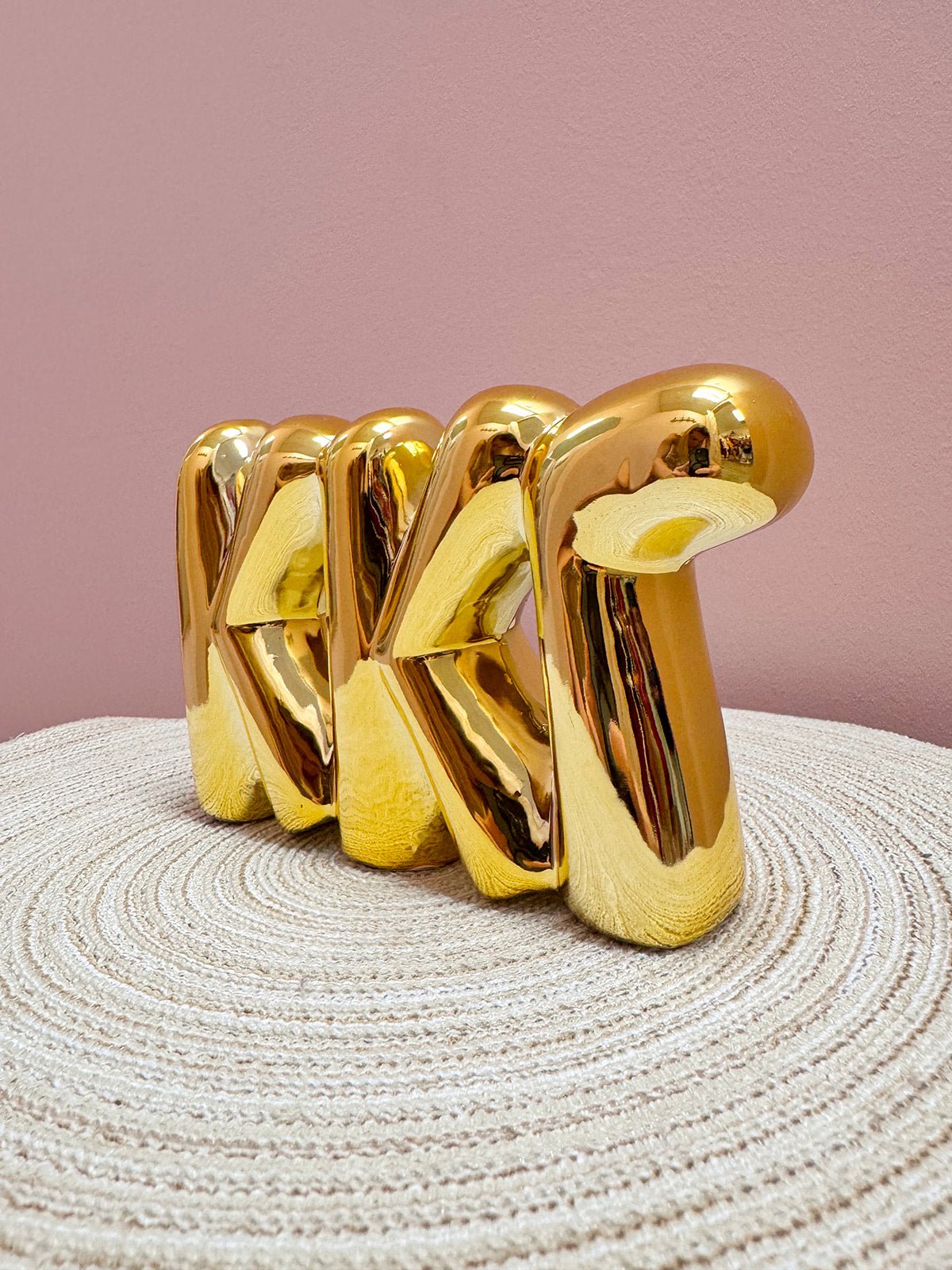 Gold Shelf Bubble Letters | Kappa Kappa Gamma - The Pink Pineapple 850