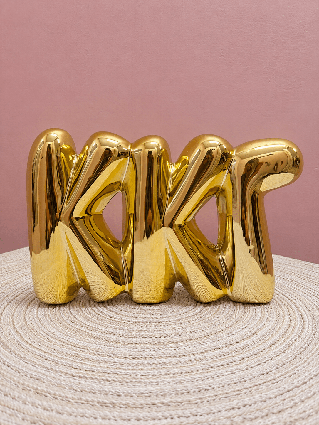 Gold Shelf Bubble Letters | Kappa Kappa Gamma - The Pink Pineapple 850