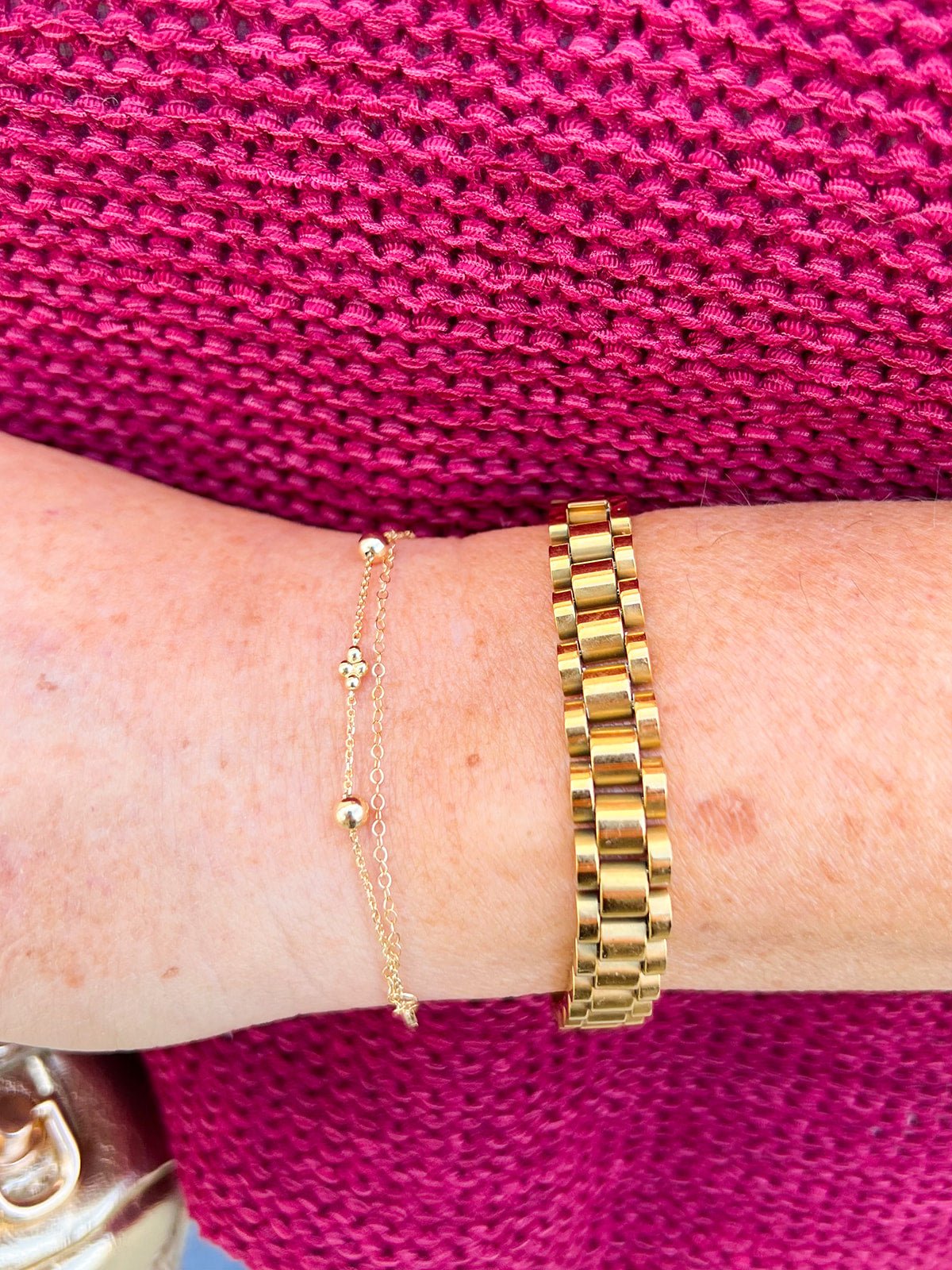 Gold Watch Bracelet - The Pink Pineapple 850