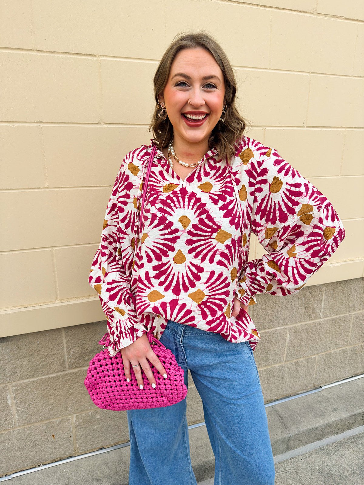 Golden Ember Tassel Blouse - The Pink Pineapple 850