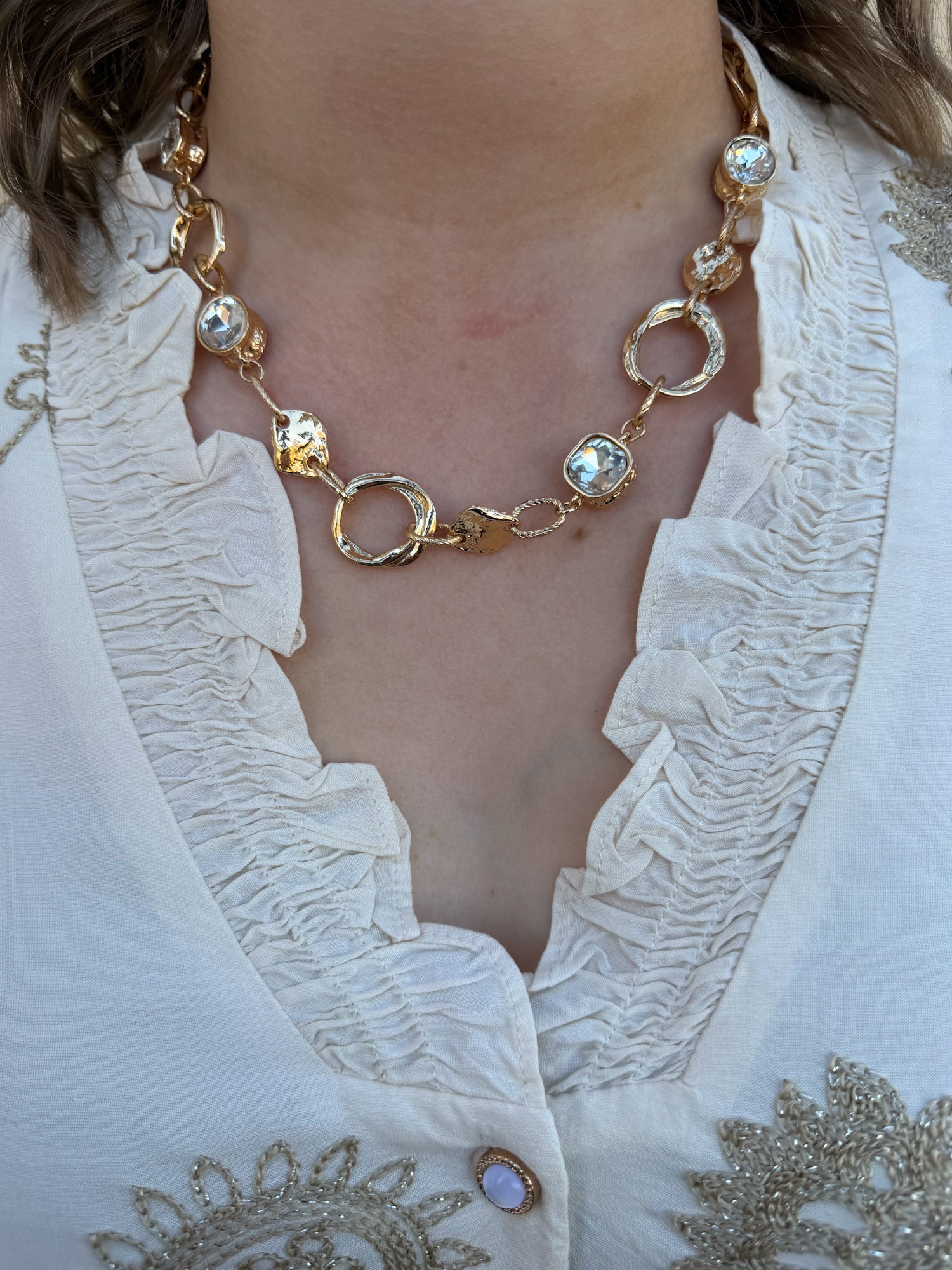 Golden Glow Crystal Pendant Necklace - The Pink Pineapple 850