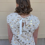 Golden Glow Feather Sweater Top - The Pink Pineapple 850