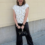 Golden Glow Feather Sweater Top - The Pink Pineapple 850