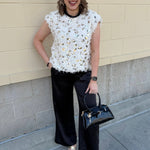 Golden Glow Feather Sweater Top - The Pink Pineapple 850