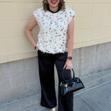 Golden Glow Feather Sweater Top - The Pink Pineapple 850