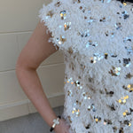 Golden Glow Feather Sweater Top - The Pink Pineapple 850