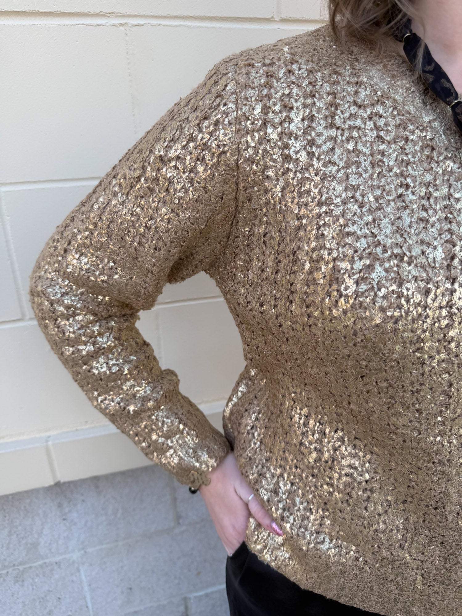 Golden Glow Shimmer Sweater - The Pink Pineapple 850