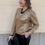 Golden Glow Shimmer Sweater - The Pink Pineapple 850