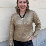 Golden Glow Shimmer Sweater - The Pink Pineapple 850