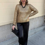 Golden Glow Shimmer Sweater - The Pink Pineapple 850