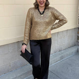 Golden Glow Shimmer Sweater - The Pink Pineapple 850