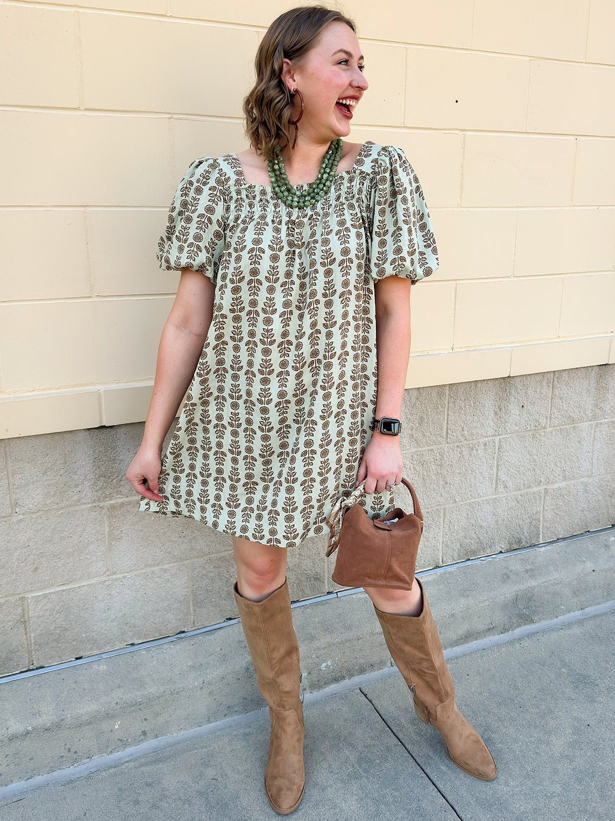 Golden Grove Smocked Mini Dress - The Pink Pineapple 850