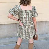 Golden Grove Smocked Mini Dress - The Pink Pineapple 850