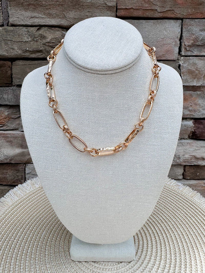 Golden Harmony Open Chain Necklace - The Pink Pineapple 850