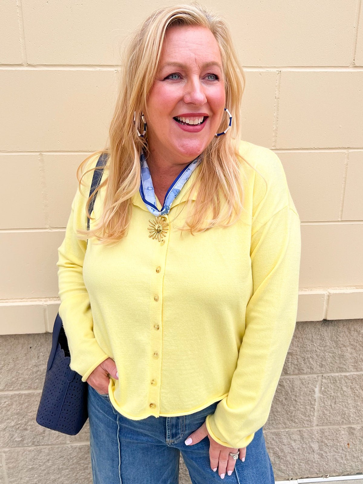 Golden Hour Button Down Sweater - The Pink Pineapple 850