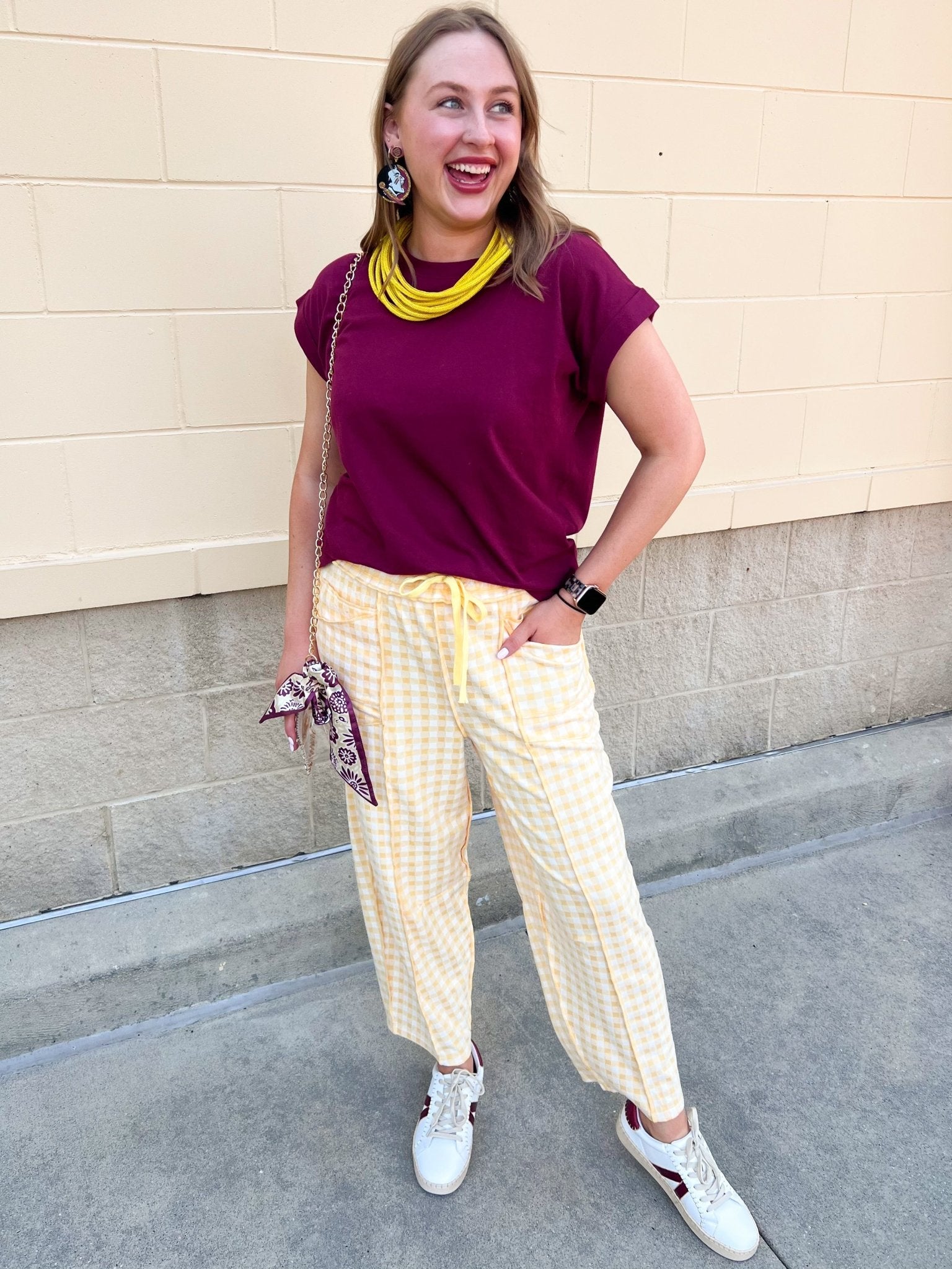 Golden Hour Check Pants - The Pink Pineapple 850