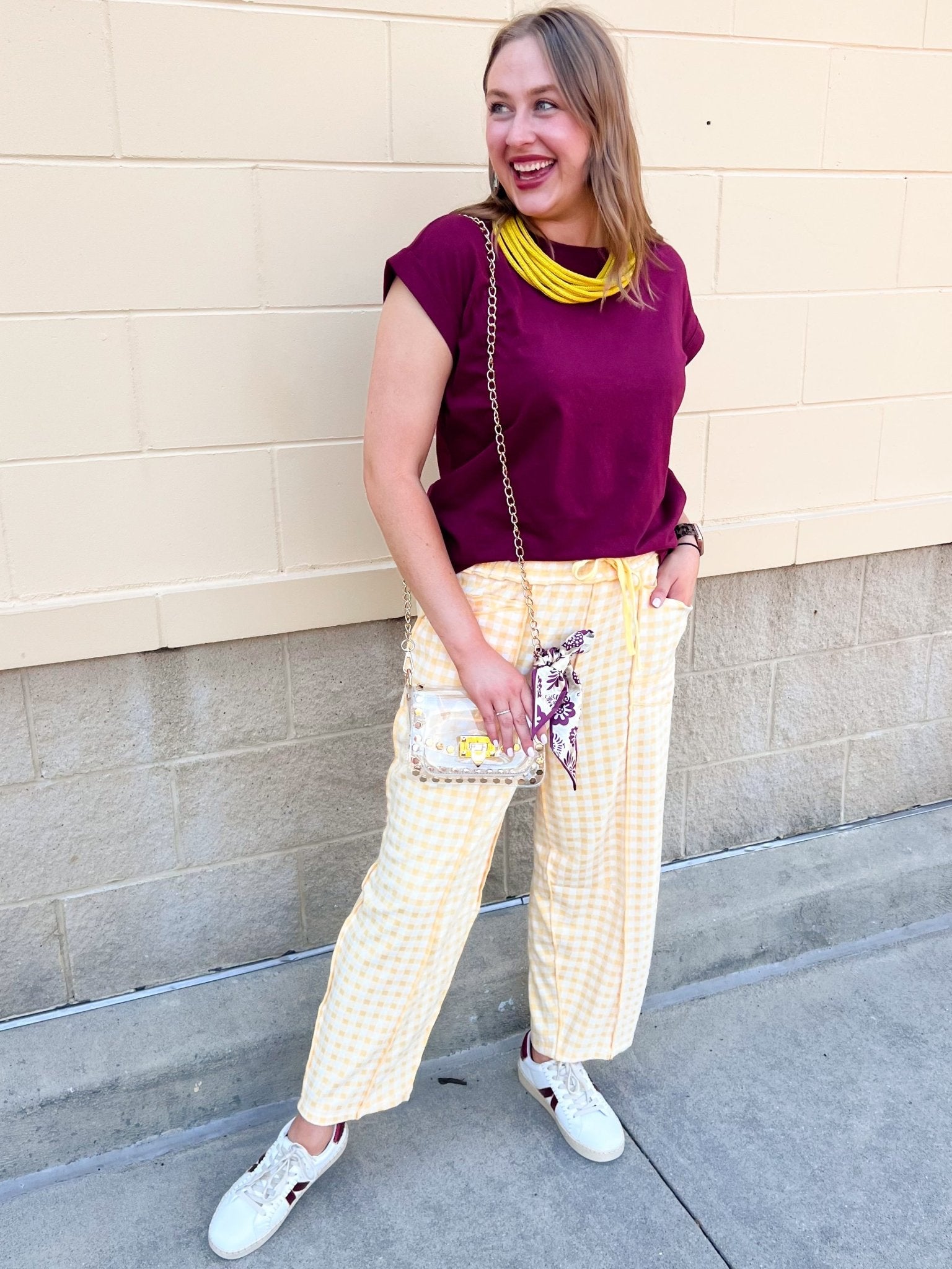 Golden Hour Check Pants - The Pink Pineapple 850