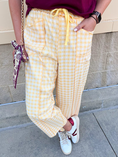 Golden Hour Check Pants - The Pink Pineapple 850