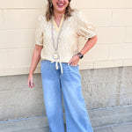 Golden Hour Garden Mandarin Collar Top - The Pink Pineapple 850