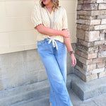 Golden Hour Garden Mandarin Collar Top - The Pink Pineapple 850