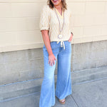 Golden Hour Garden Mandarin Collar Top - The Pink Pineapple 850